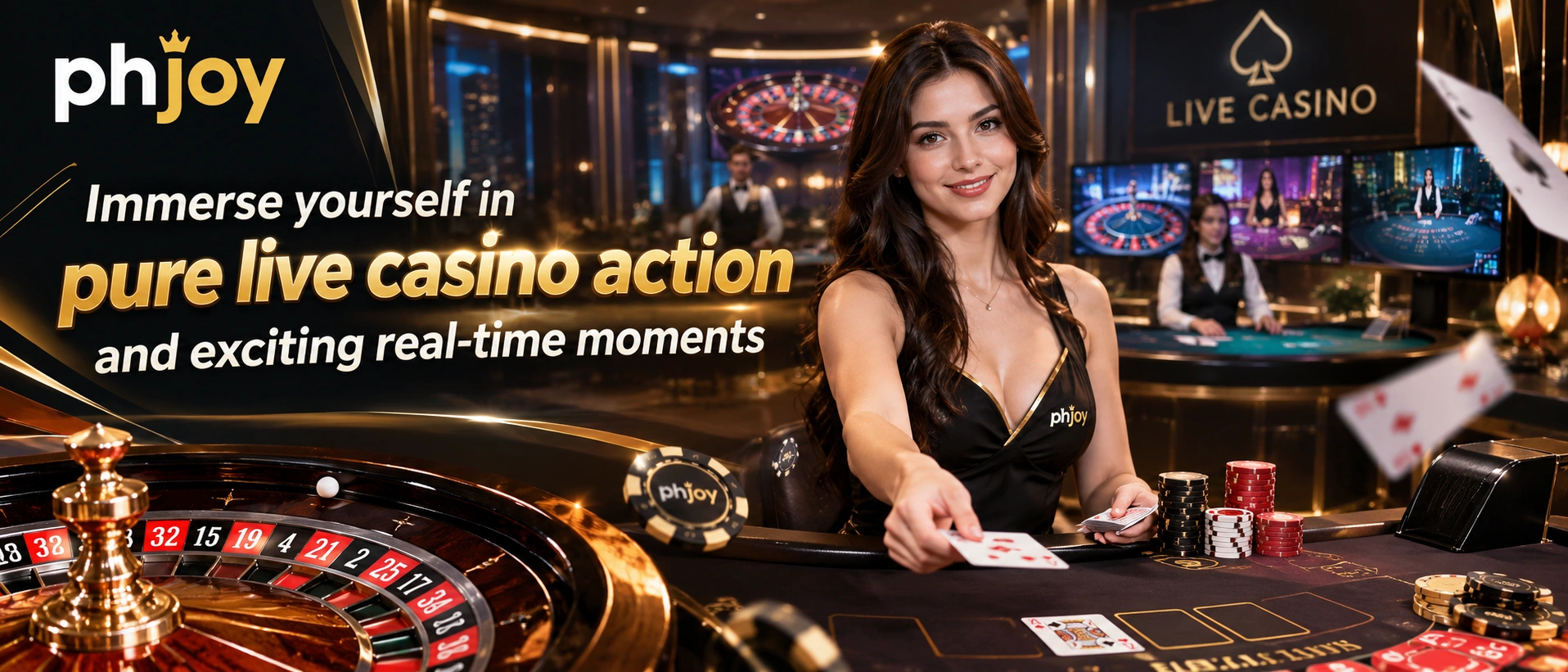 Live casino promotion and table showcase